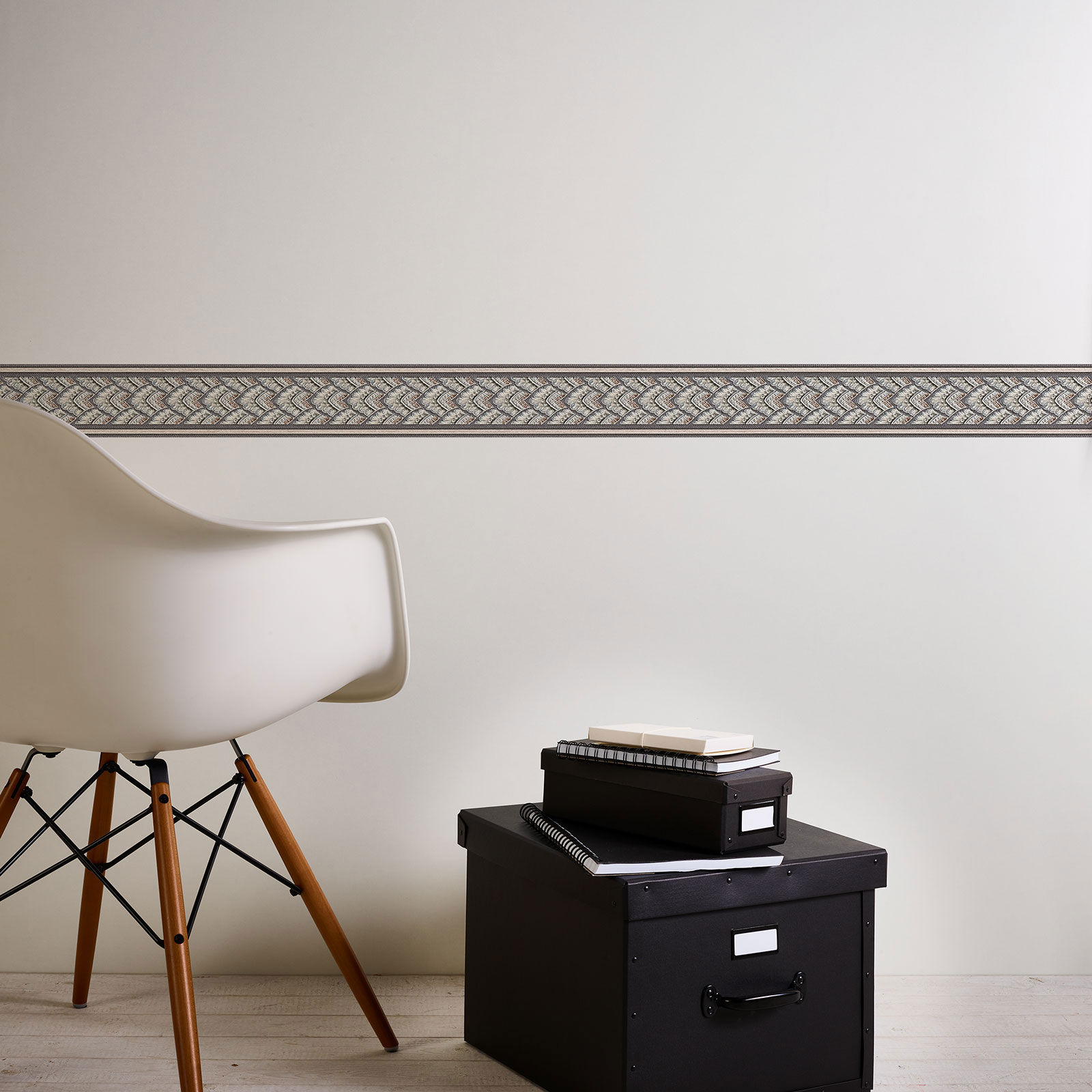 Vinyl-Borte ONLY BORDER - grau-braun - 4 cm