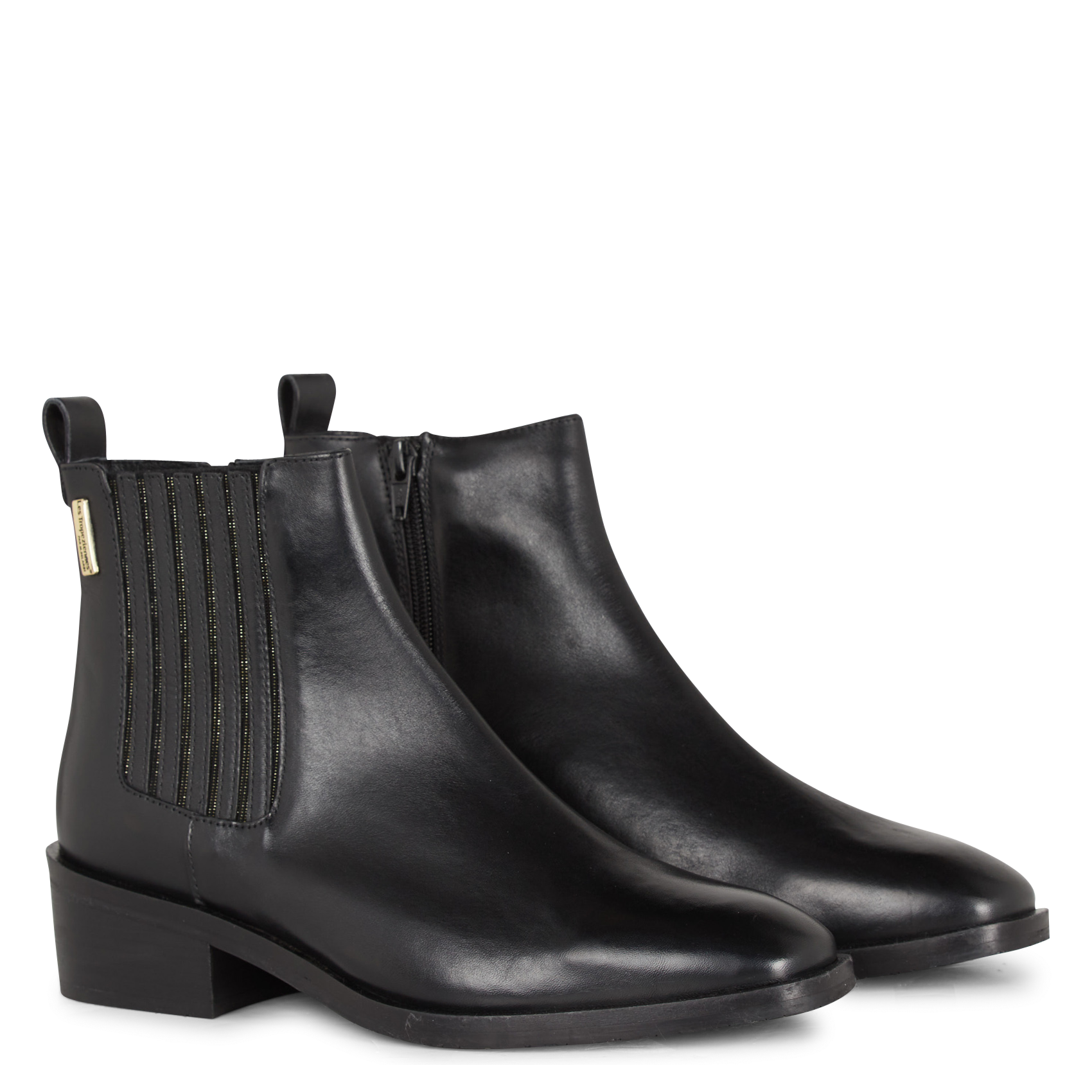 LUKAZE - Bottines en cuir à talon mi-haut | Noir
