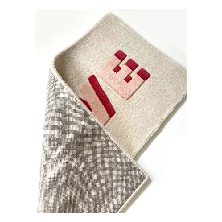 Maison Deux Tapis Love en laine | Rose