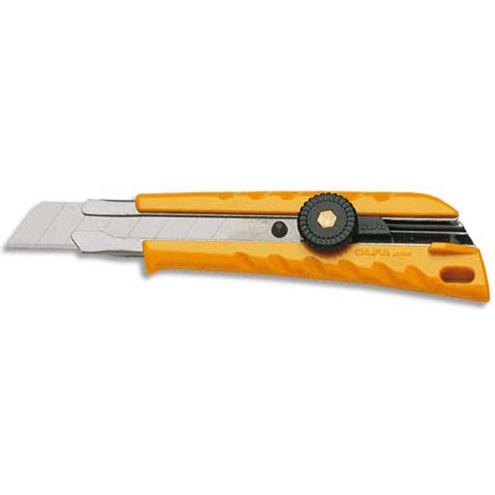 Cutter olfa l1 corps abs lame acier 18mm blocage par molette guide lame longueur 147mm