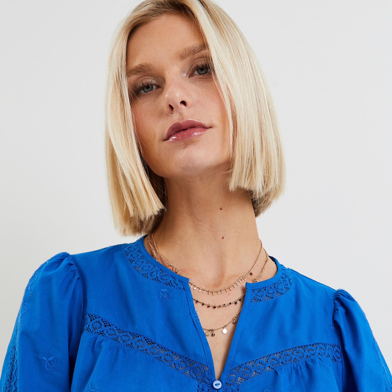Chemise détails broderie femme