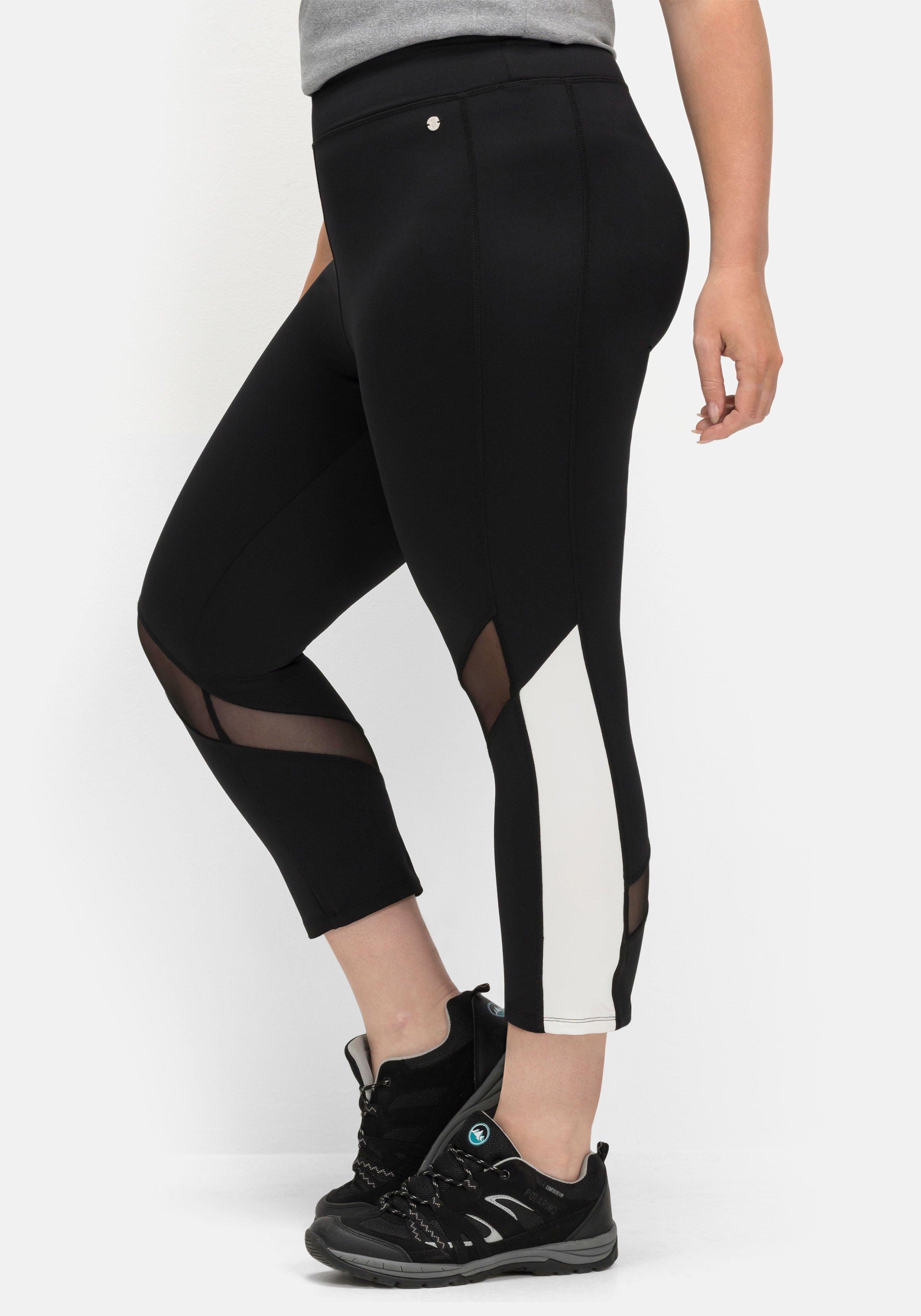 Funktionsleggings in 3/4-Länge, mit Mesh-Einsatz