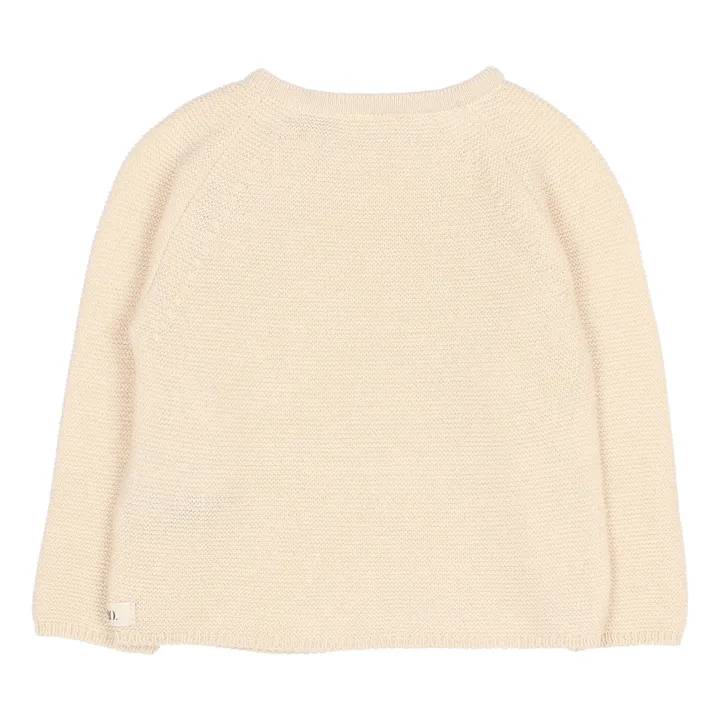 Búho Pull Coton Bio Col Boutoné | Ecru