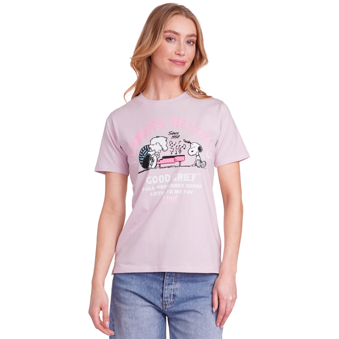 Peanuts T-Shirt mit Brust- Print helllila