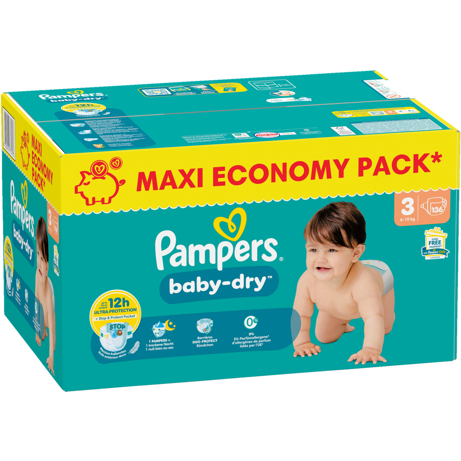 Pampers Baby Dry Grösse 3 136 Windeln
