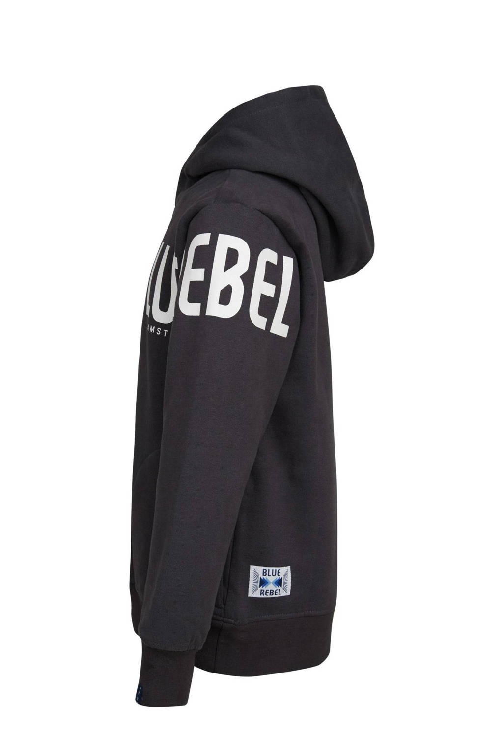 Blue Rebel hoodie Humphry met printopdruk zwart