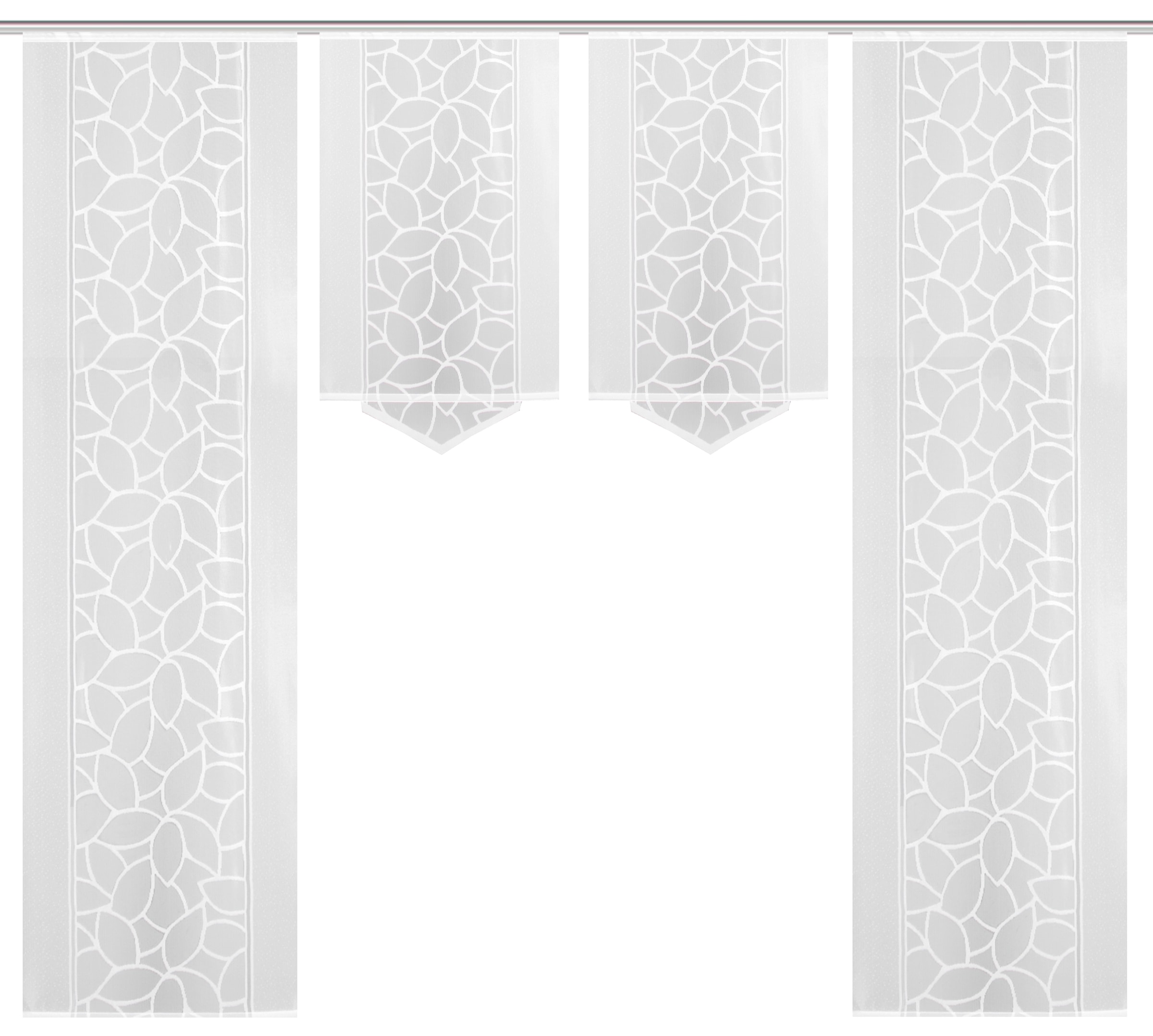 HOME WOHNIDEEN Schiebegardine »JENNA« Klettband 4 Stk. tlg. Schiebevorhang Jacquard Set
