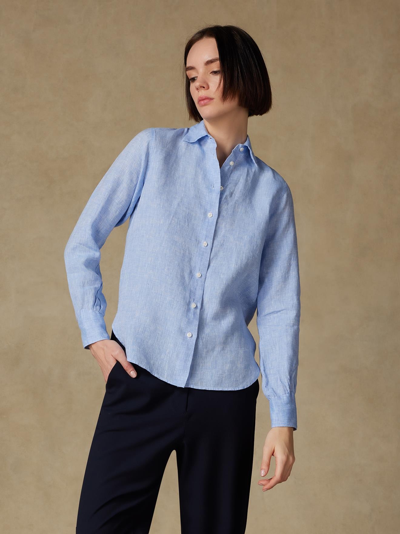 Chemise Albane en lin ciel