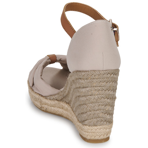 Tommy Hilfiger - BASIC OPEN TOE HIGH WEDGE - Beige
