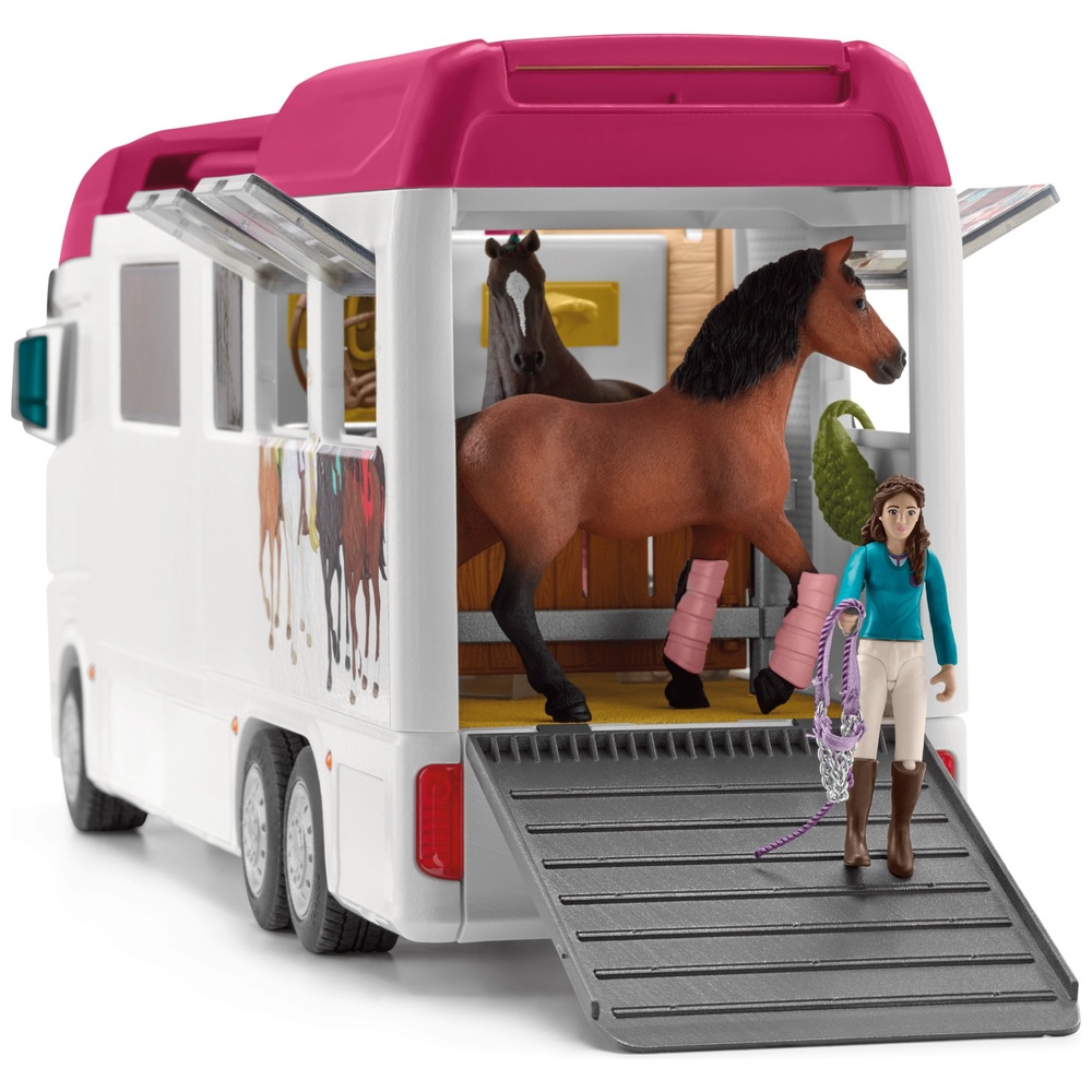 Schleich Horse Club Transporter-Set mit 3 Pferden und 3 Figuren