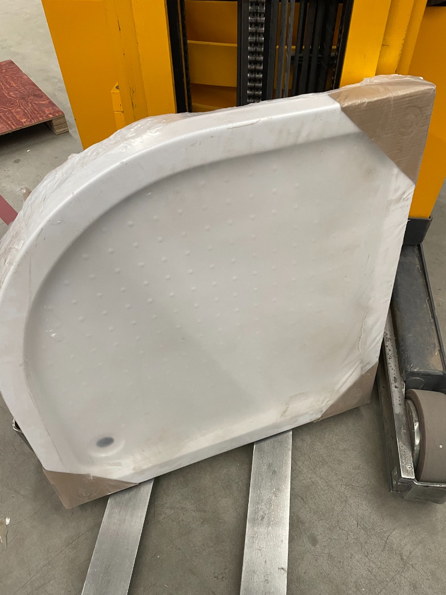 SCHADEMODEL: SaniGoods Rondo douchebak kwartrond 100x100x15cm