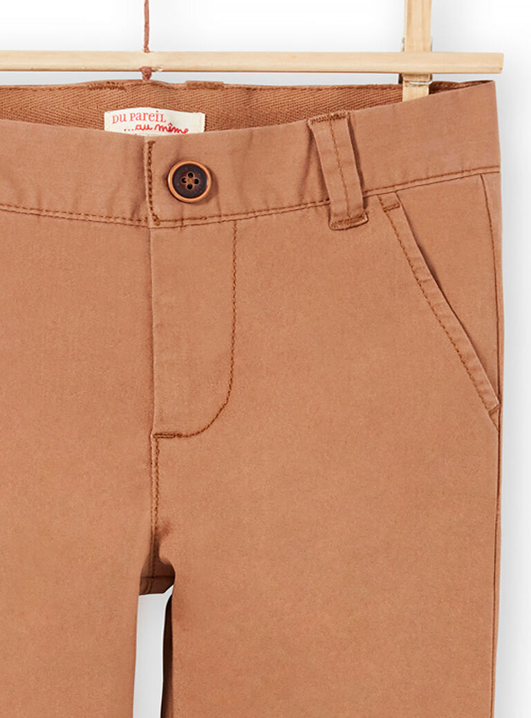 Pantalon uni marron enfant garçon