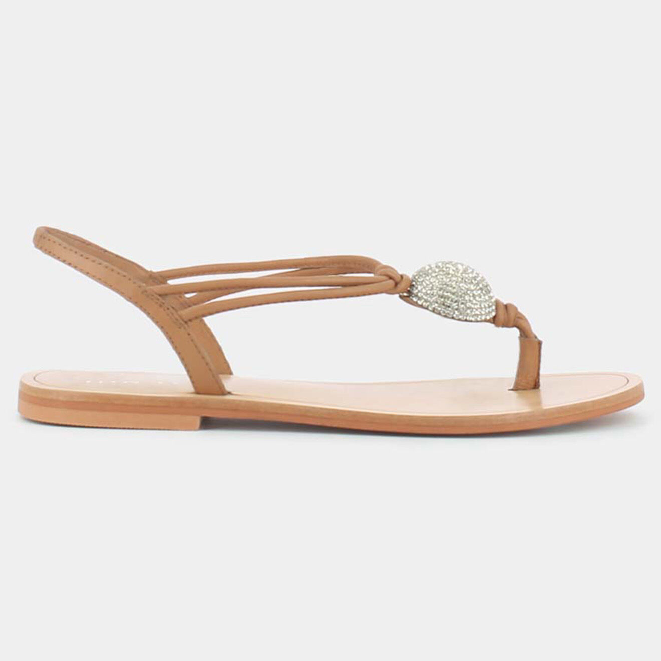 Jonak Sandales plates en Cuir Wagon camel