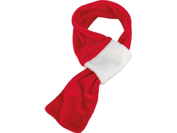 Trixie Xmas scarf, flannel look/plush, 90 cm, red/white