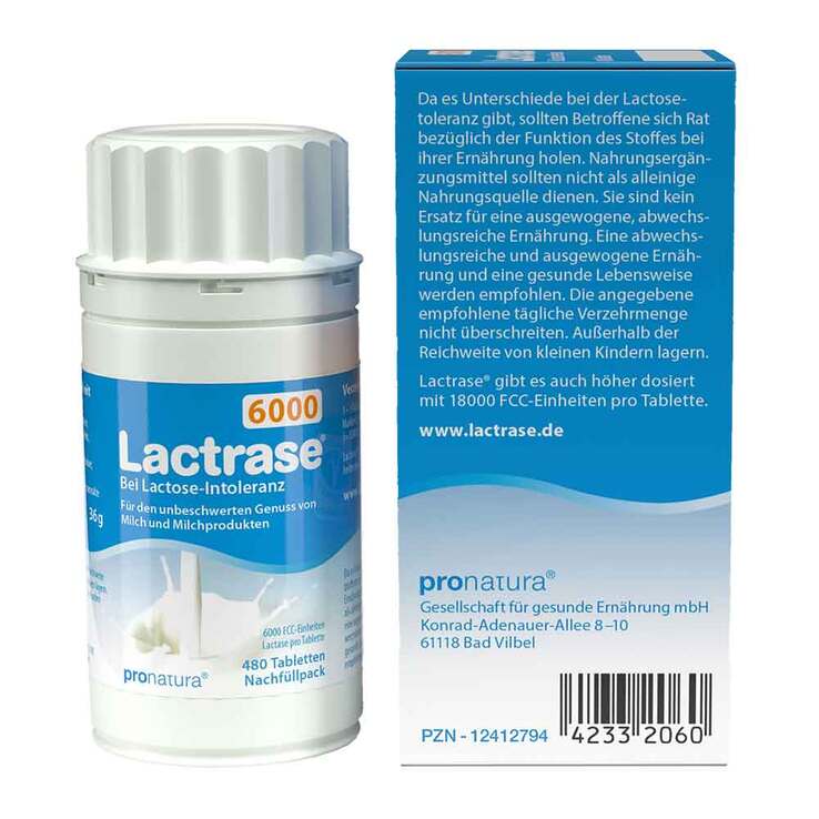 Lactrase 6.000 FCC Tabletten Klickspender Nachfüllpackung, 480 St
