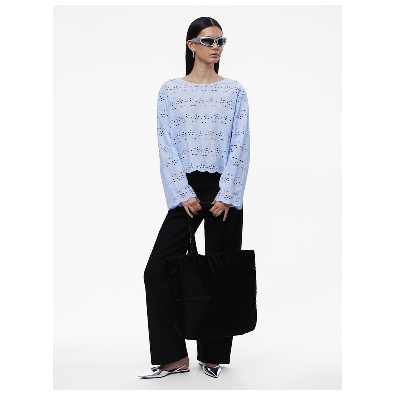 Pieces PCARMORINE LS EMBRODERI TOP