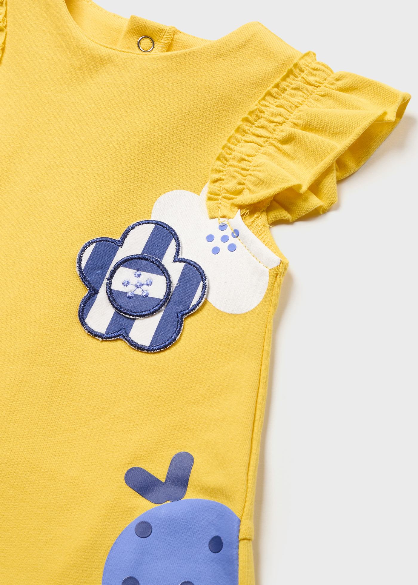 Vestido estampado em algodão sustentável para recém-nascido