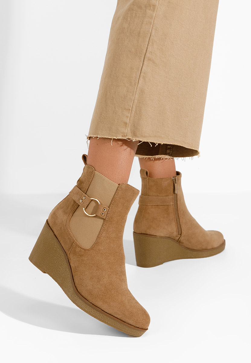 Bottines compensées chameau Larimar