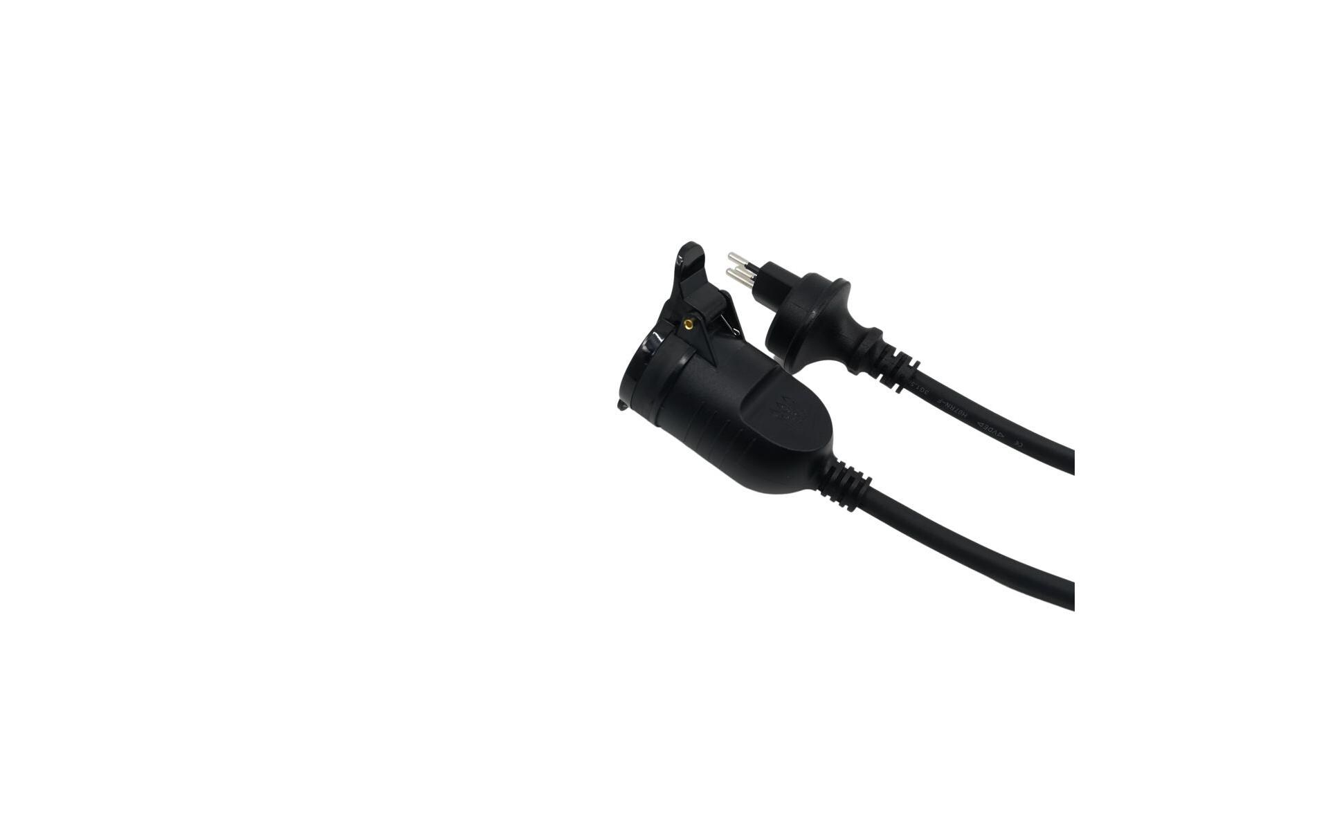 Verlängerungskabel 10 m T13 - T13, IP55, SchwarzGummikabel GDV Verlängerung mit T13 Stecker und Kupplung