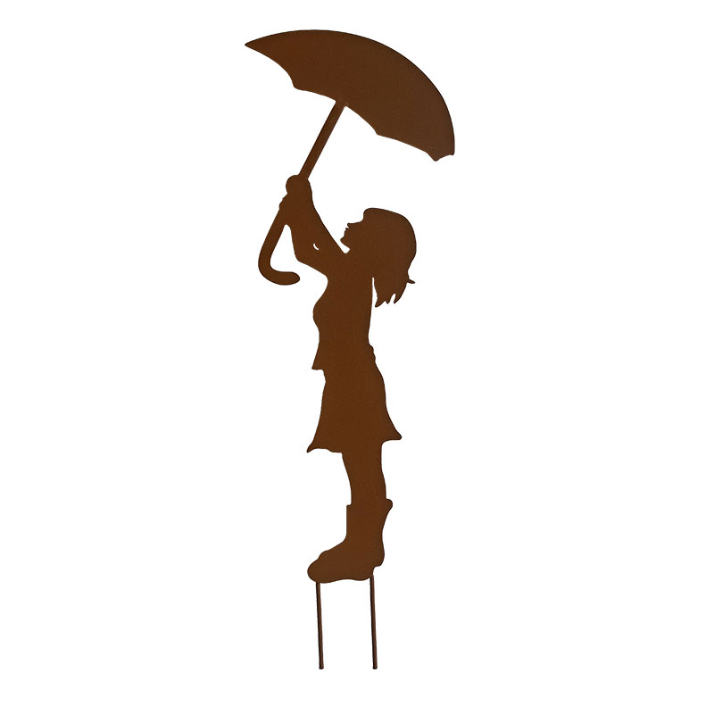 Silhouette petite fille parapluie 26x1x81cm