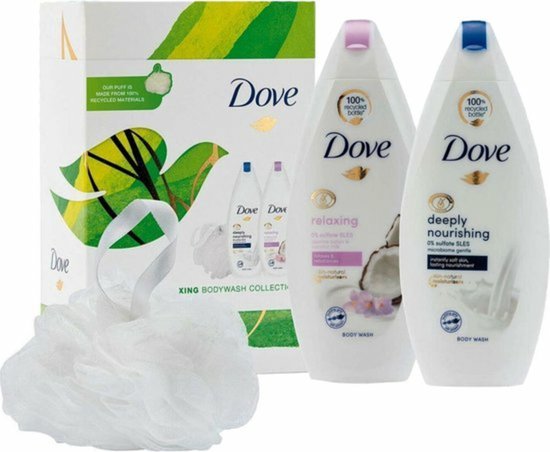 Dove Blissfully Relaxing Giftset 2x Douchegel En Puff 3 Stuks