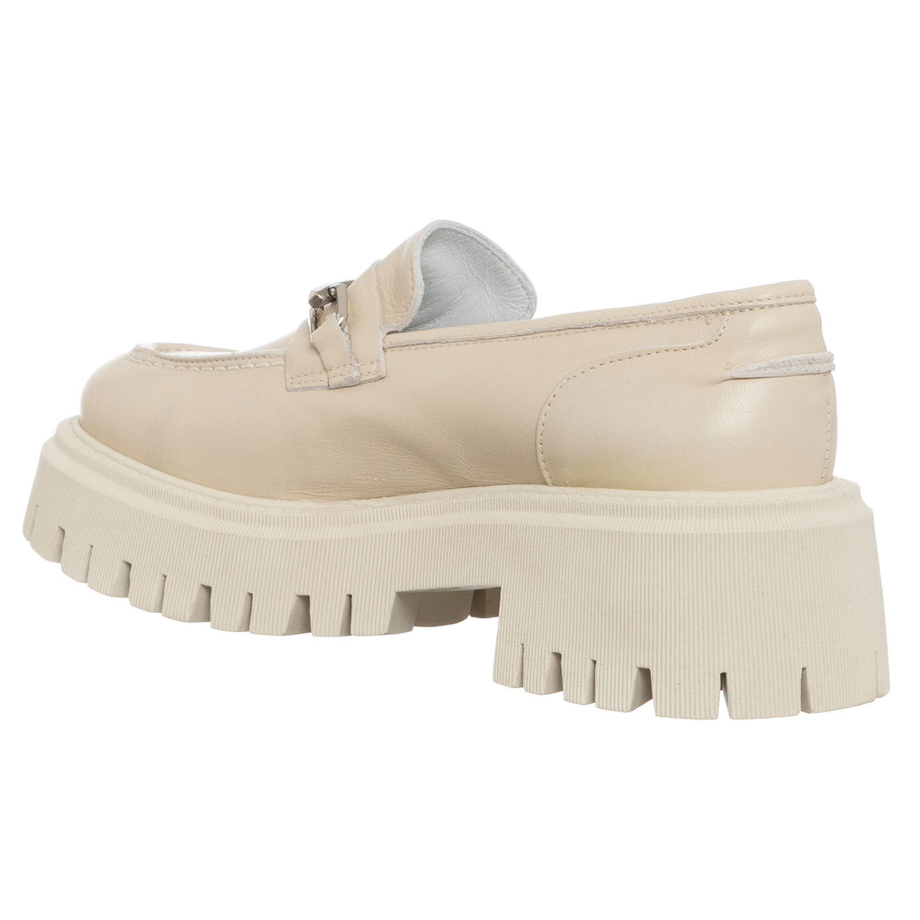 Loretta Pettinari Mocassins en Cuir Barbara nude - Talon 5 cm