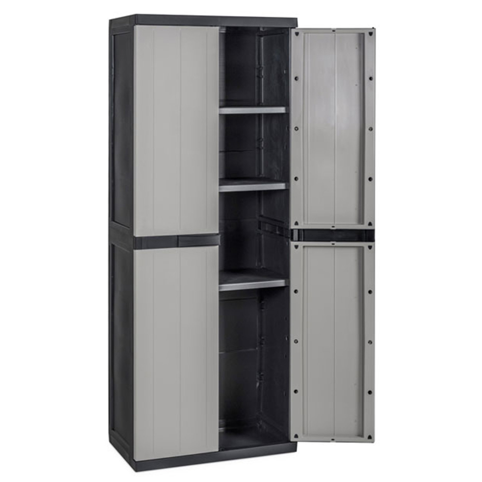 Universal-Schrank - grau-schwarz - 165 cm hoch