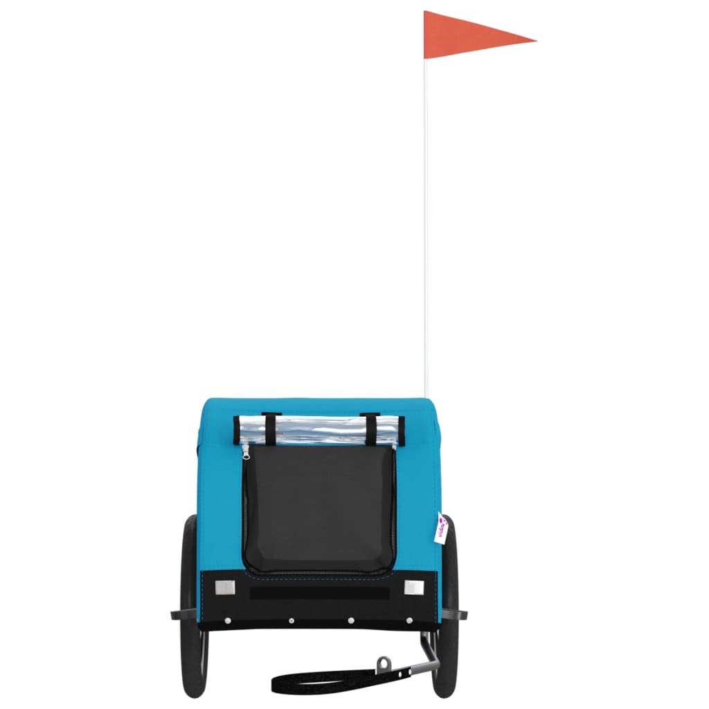 vidaXL Reboque para Cães de Bicicleta em Tecido Oxford Azul e Preto