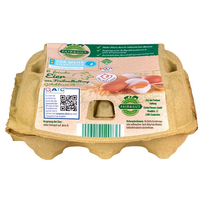 · FAIR&GUT · Eier aus Freilandhaltung, 6er-Packung