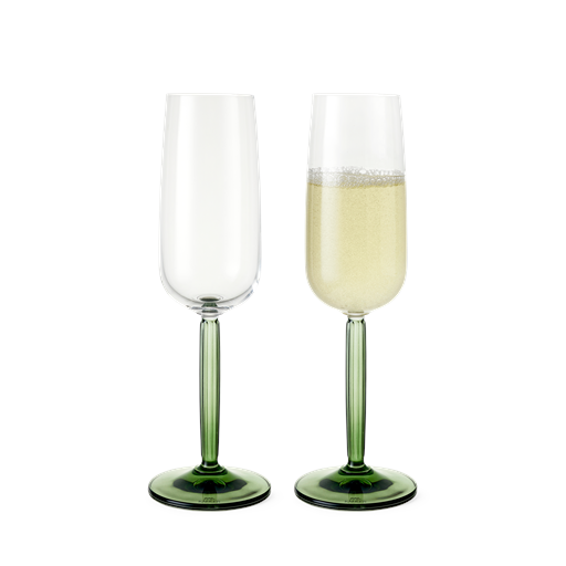 Kähler Hammershøi 2-pak Champagneglas, Grøn. 24 cl
