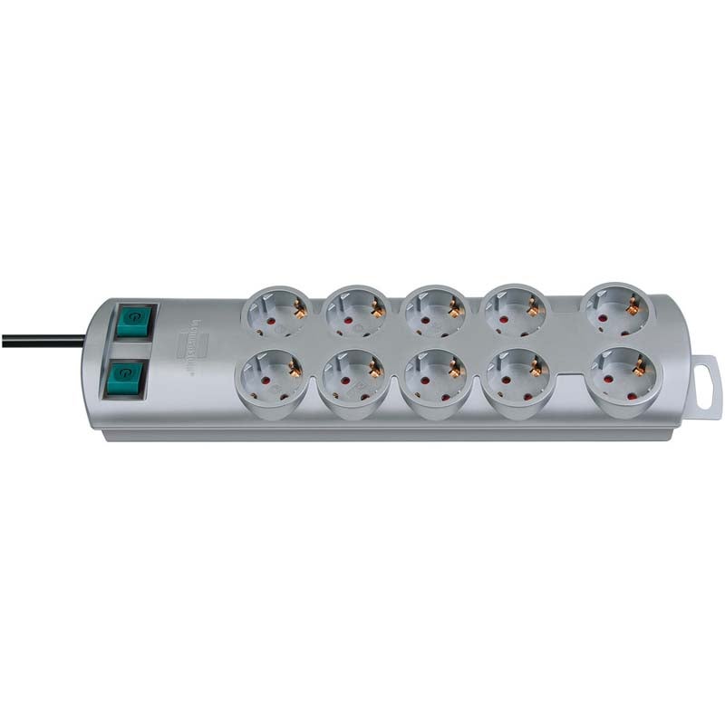 Brennenstuhl PRIMERA-LINE 1153390120 bevestigbare stekkerdoos 10-voudig 2m zilver