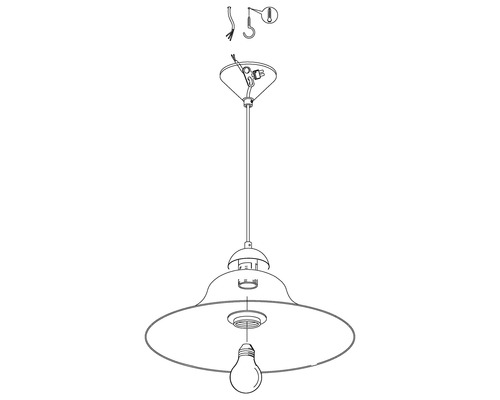 Hanglamp, 1-lichts, HxØ 110x35 cm, wit/albast