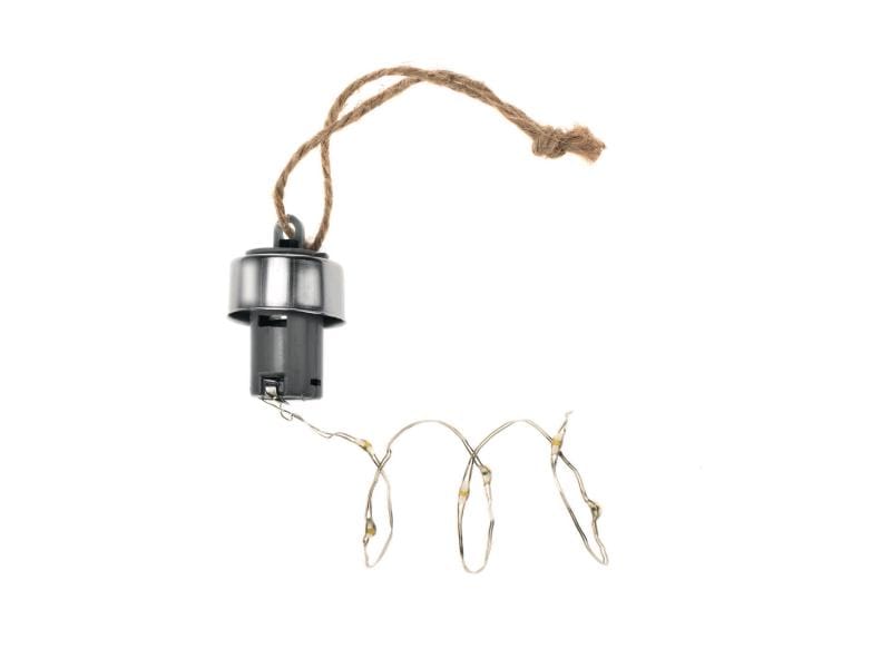 Glorex Lichterkette für Flaschen 10 cm, Silber LED-Lichterkette