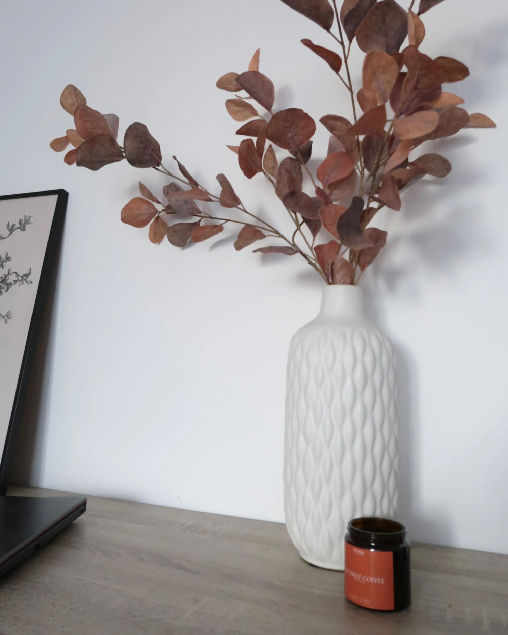 Decoratieve vaas EMAR Steengoed 31 cm Wit