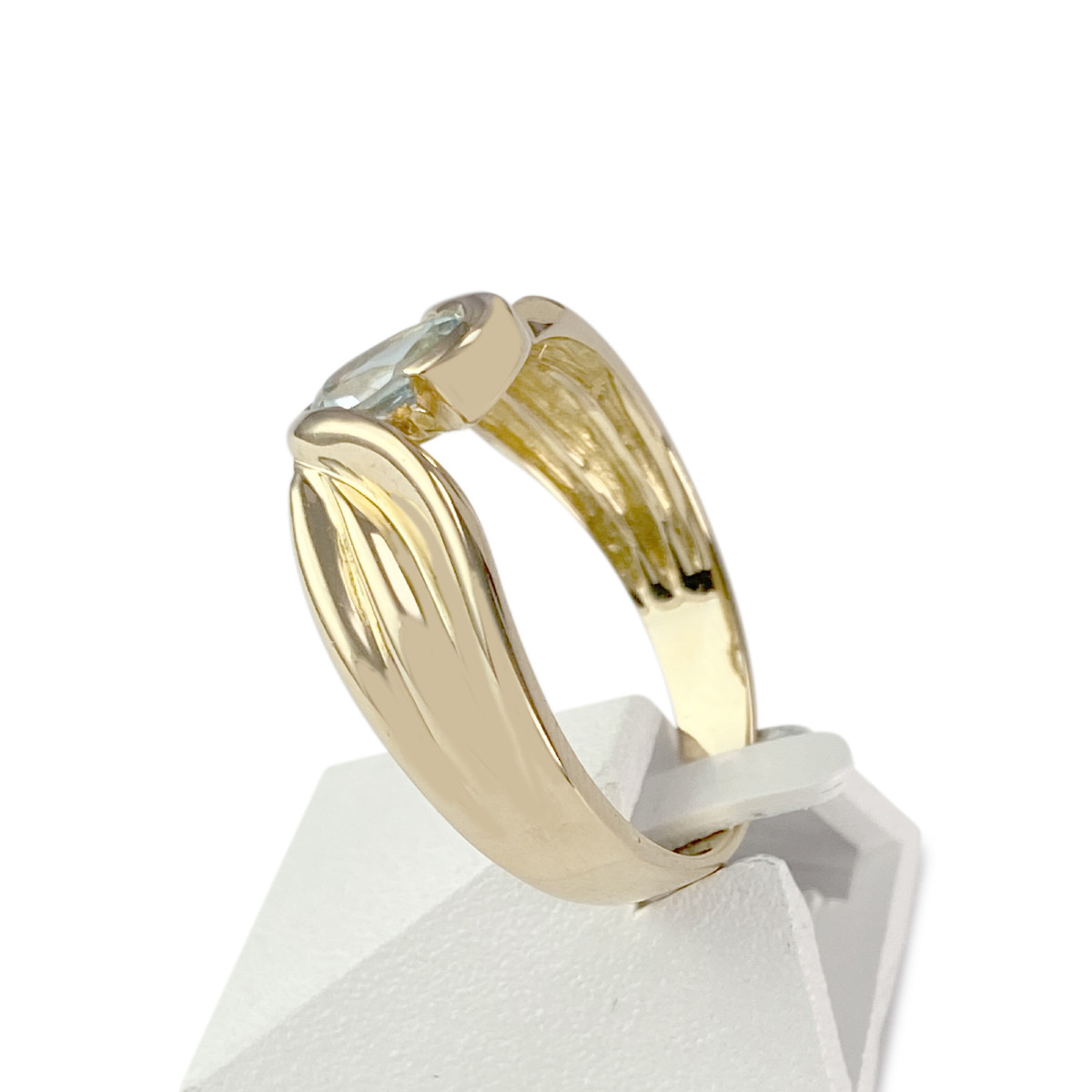Bague d'occasion or 750 jaune topaze sky blue