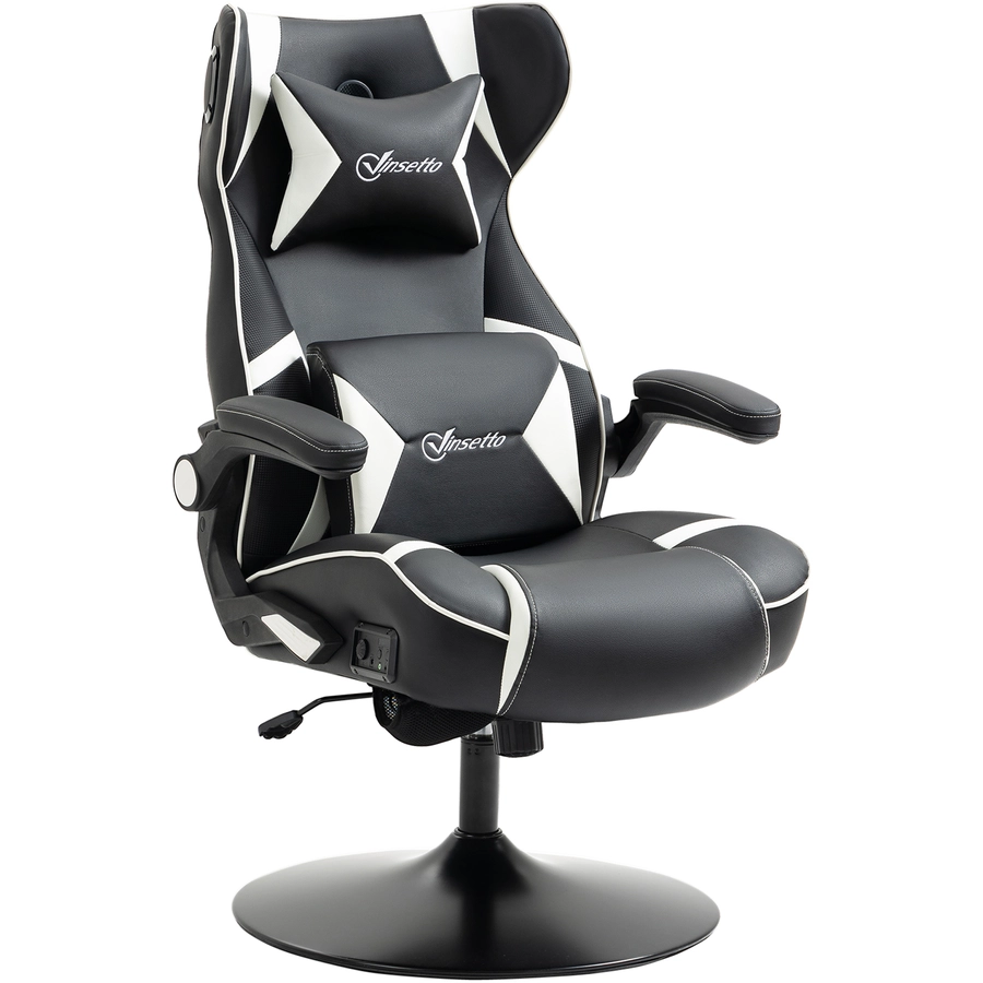 Vinsetto Gamingsessel mit Lautsprecher weiß, schwarz