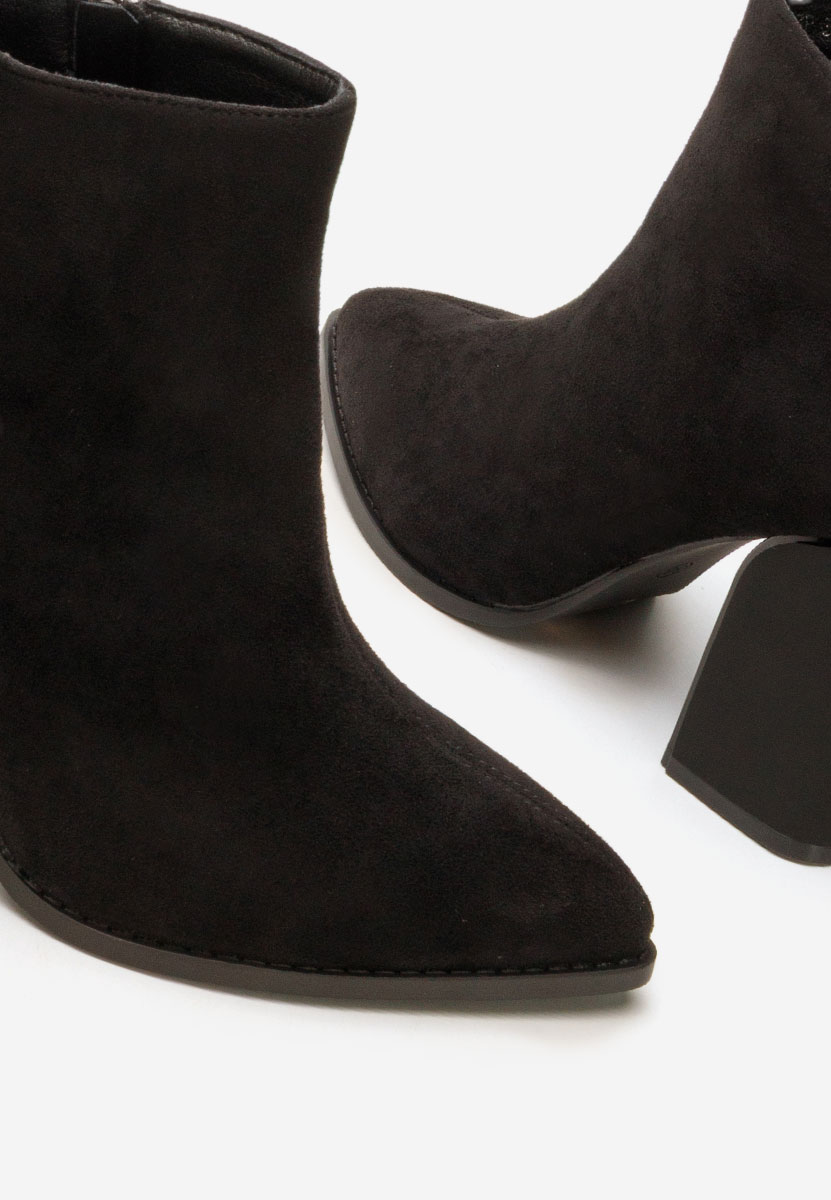 Bottines à gros talon noires Savrina