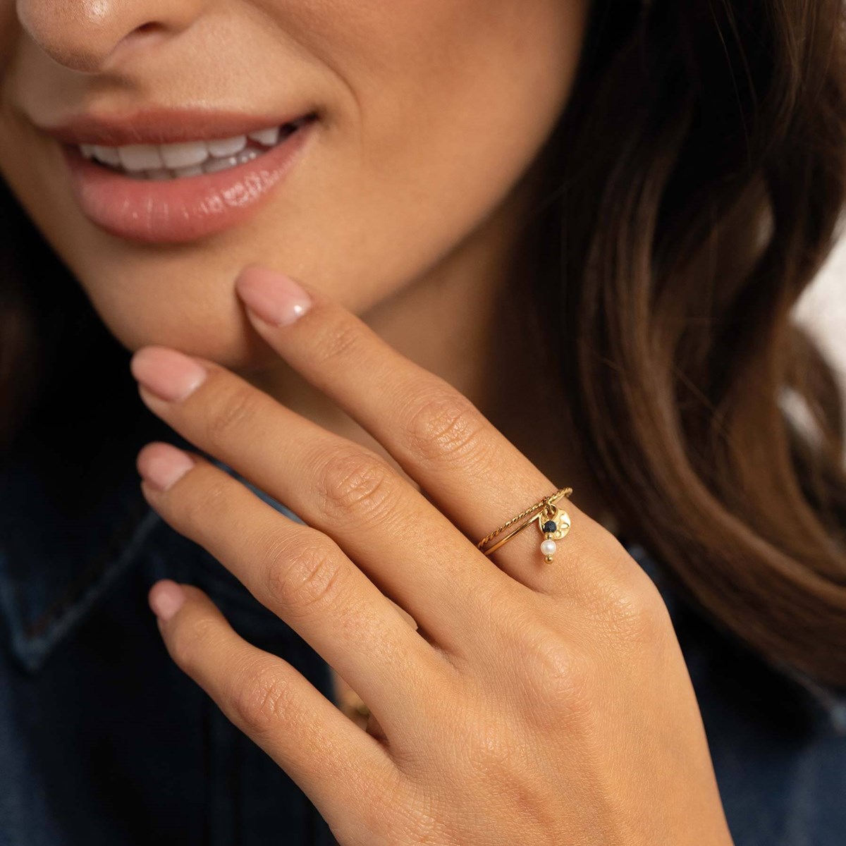 Bague Nate pierres et nacre