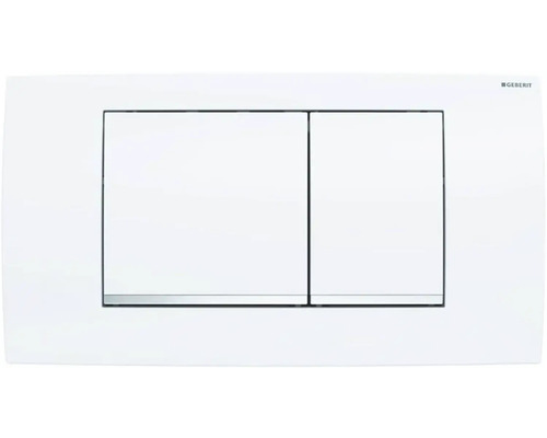 GEBERIT Twinline 30 bedieningsplaat, glanzend witte plaat / glanzend witte knop / chromen sierlijst 115.899.KJ.1