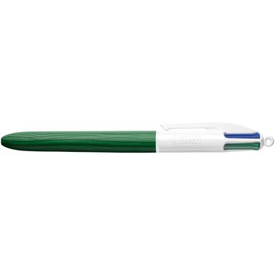 BIC 4 Couleurs Bois - Stylo à bille 4 couleurs effet bois - disponible dans différentes couleurs