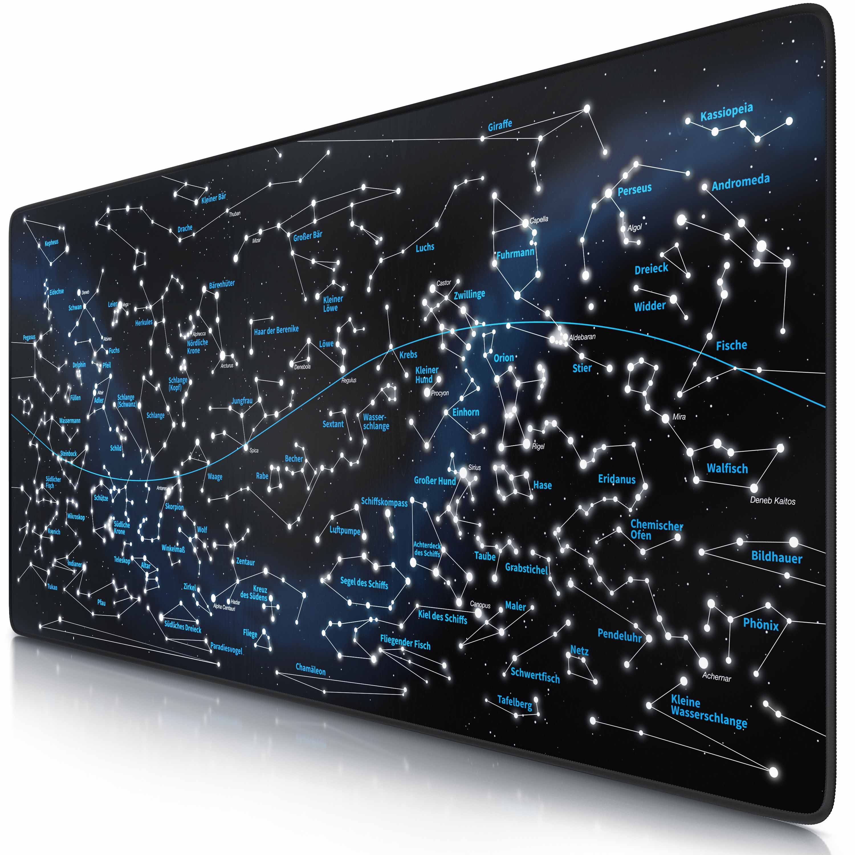 CSL Gaming Mauspad, XXL Schreibtischunterlage 900 x 400mm, Präzision & Geschwindigkeit, Celestial Map