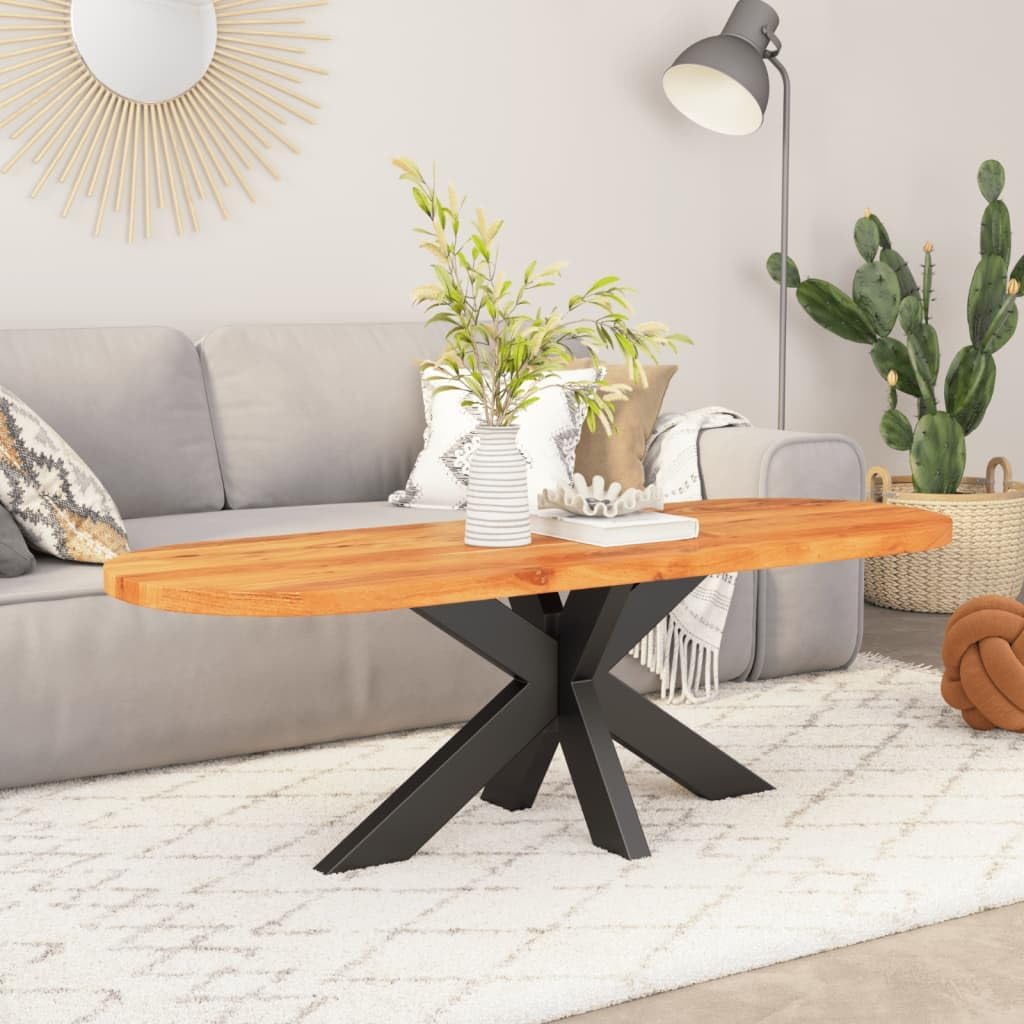 vidaXL Tischplatte, Holzplatte Holztischplatte Oval, Möbelplatte Platte für Beistelltisch Bartisch, Massivholzplatte Schreibtischplatte Ersatzplatte, 120x50x3,8cm Massivholz Akazie