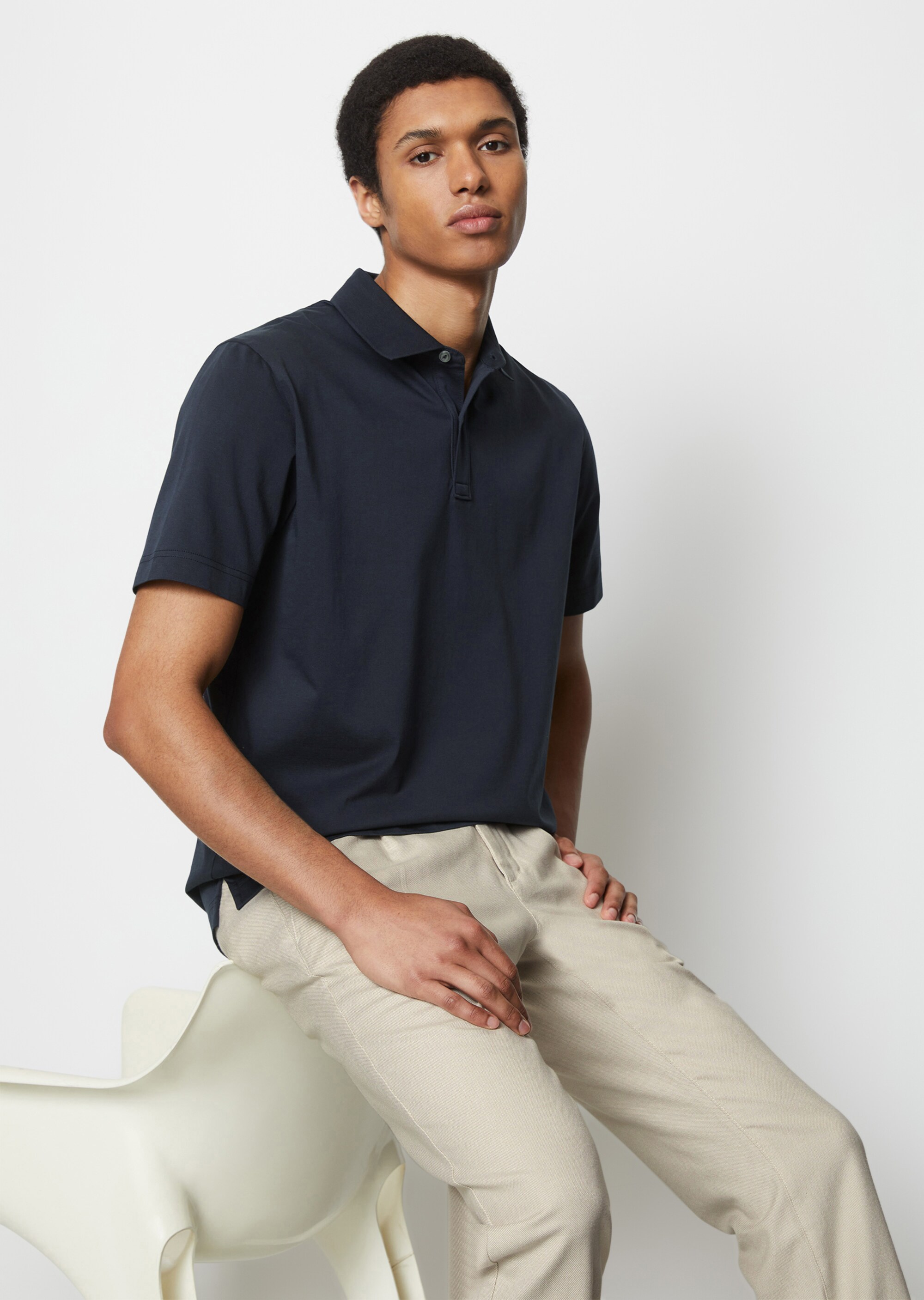 Poloshirt Jersey regular in besonders edler Web-Optik