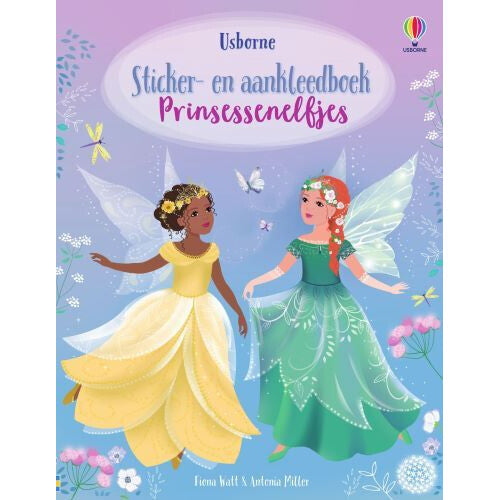 Uitgeverij usborne sticker- en aankleedboekje prinsessenelfjes