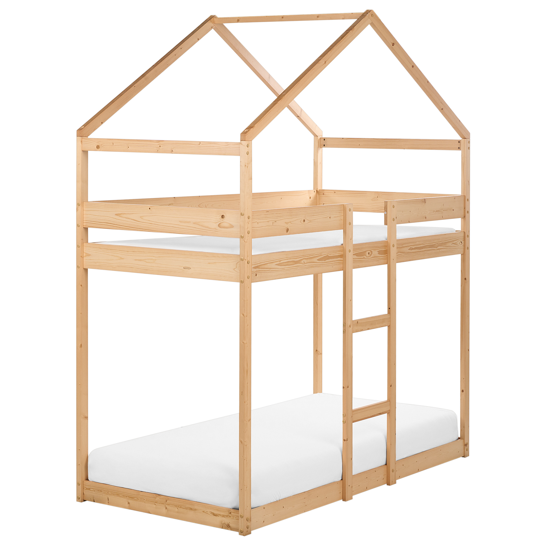Beliani - LABATUT - Stapelbed - Lichtbruin - 90 x 200 cm - Dennenhout