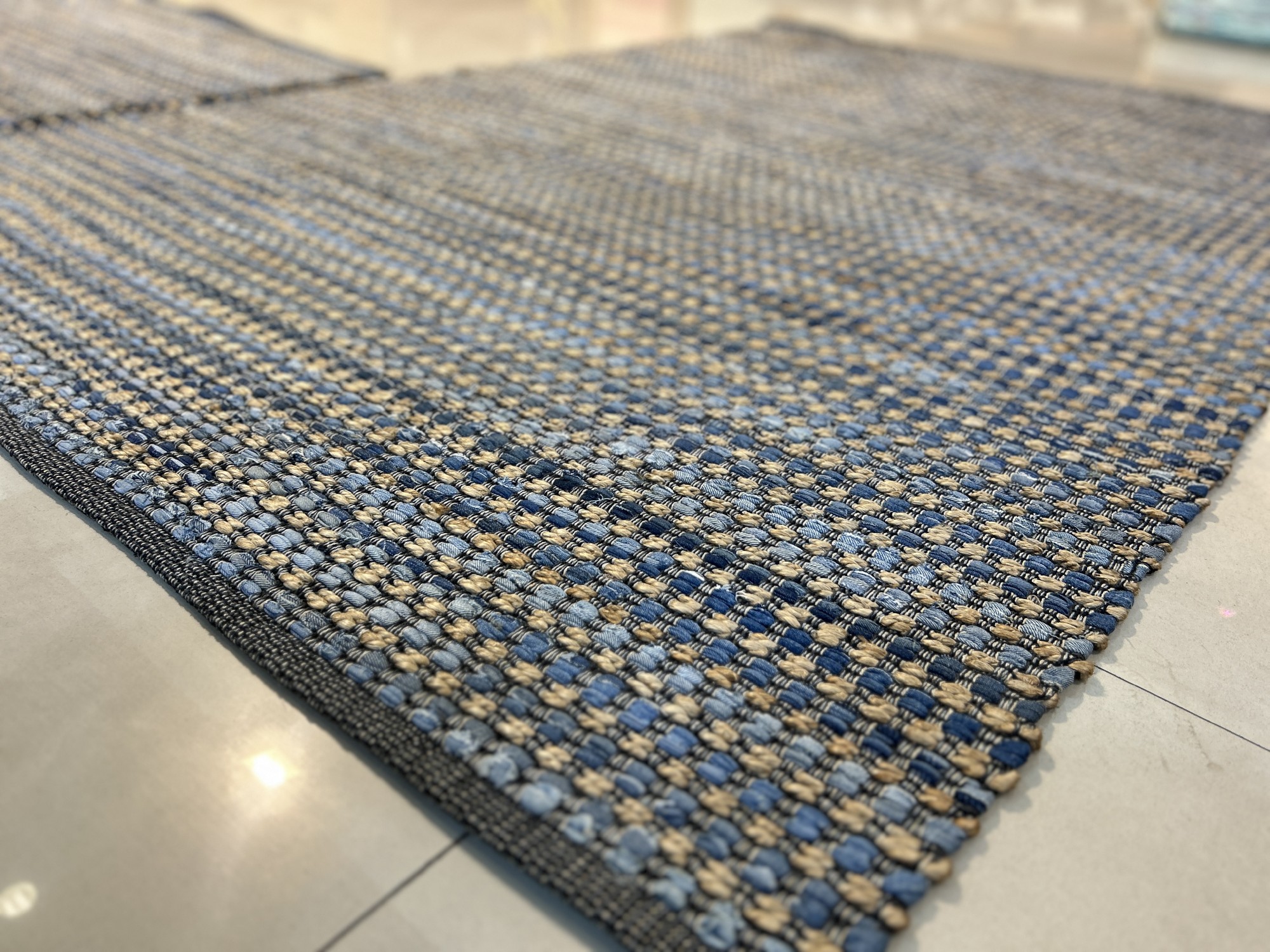 Teppich 'Manavi', blau, beige, L 140 cm, B 200 cm von fischer's lagerhaus