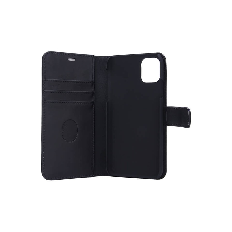 RadiCover - Strålingsbeskyttelse Mobilewallet Læder iPhone 12 Mini Exclusive 2in1 Magnetcover - Sort