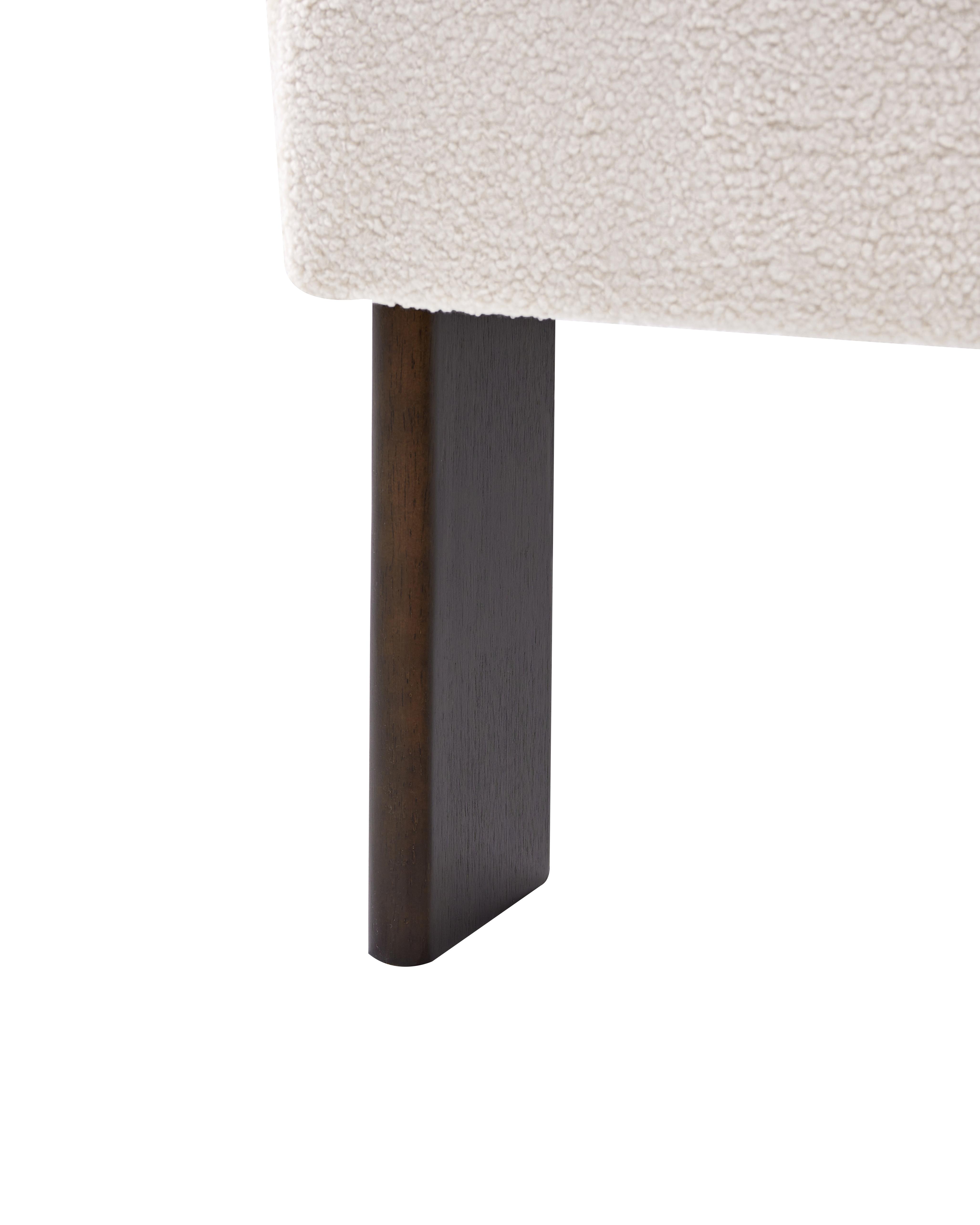 Fauteuil ILBRO Bouclé Gebroken wit/donkerbruin