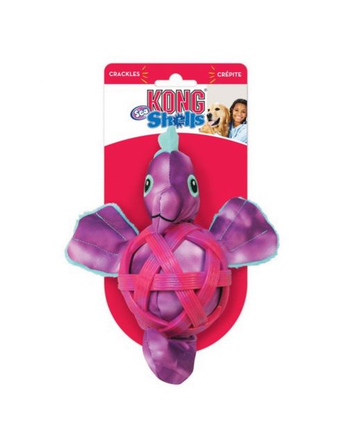 Kong Sea Shells Seahorse - Hondenspeelgoed - Paars Small\/Medium