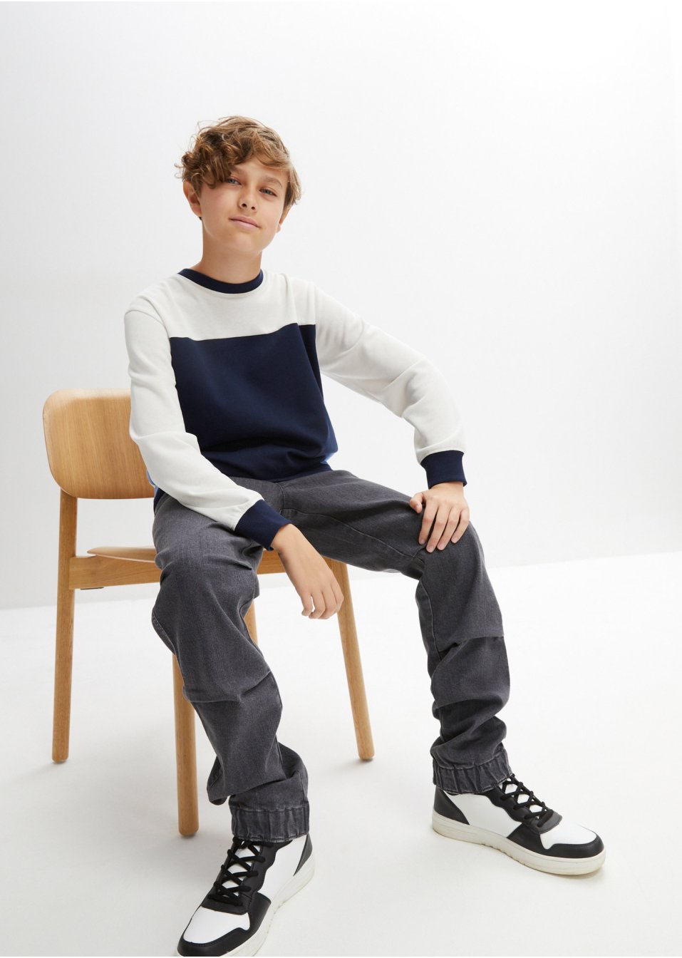 Sweat-shirt garçon, style color block